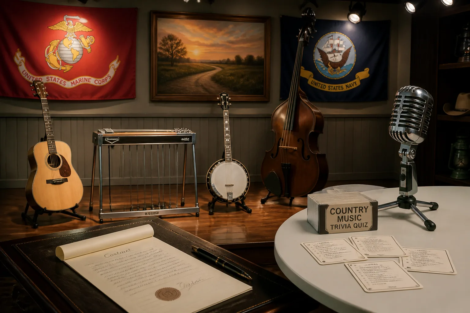 Country Icons Host Trivia Night, Opry Art Display, Troop Concerts, and New Band Signing